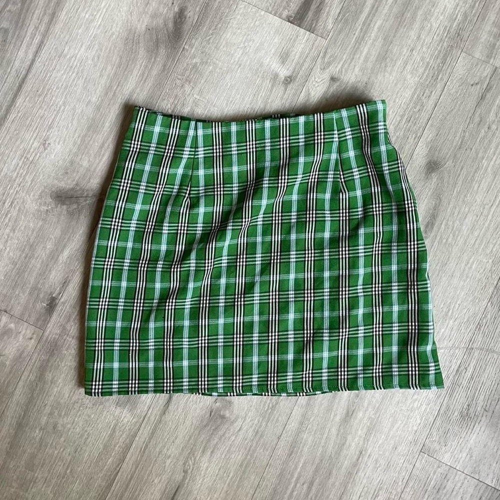 Green Plaid Women's Skirt
